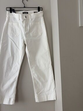 Buffalo David Bitton White Cropped Straight Jeans